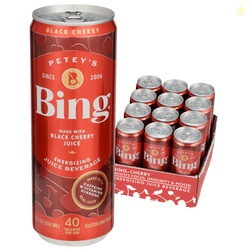 Bing Beverage Healthy Energy Drinks Bing Cherry 12 oz (12 Pack)