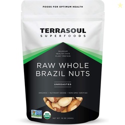 Terrasoul Superfoods Organic Brazil Nuts 1 Lb - Raw | Unsalted | Rich 