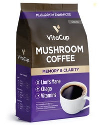 VitaCup Ground Mushroom Coffee w/ Lions Mane & Chaga 10 Ounces