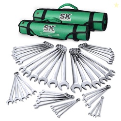 SK Combination Wrench Set, SAE 1/4" to 1-1/4", Metric 6 to 32mm, 42-Pi