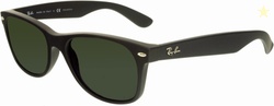 Ray-Ban Men's Polarized New Wayfarer RB2132-622/58-55 Black Oval Sungl