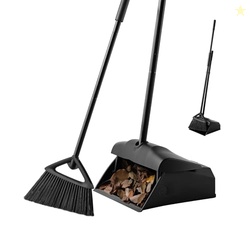 Eyliden Commercial Angle Broom and Dustpan Combo, with Long Handle and