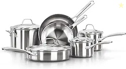 Calphalon Classic Stainless Steel Cookware Set 10-Piece, Impact-Bonded