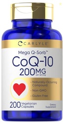 Carlyle CoQ10 200mg | 200 Capsules | Mega Q-Sorb Coenzyme Q-10 | Veget