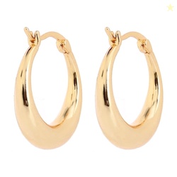 Amy and Annette 14K Gold Graduated Hoop Huggie Earring in 14K Yellow G