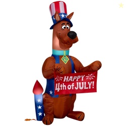 Gemmy Airblown Inflatable 4ft Independence Day Light Patriotic Scooby 