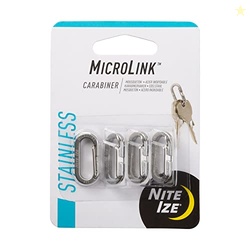 Nite IZE MicroLink Carabiner, Stainless Steel Mini Key Rings for Keys 