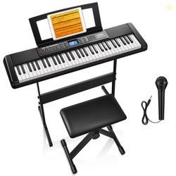 Donner DEK-200 61-Key Piano Full-Size Electronic Keyboard Set Auto Acc