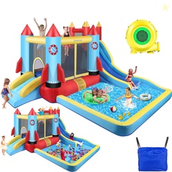Qhomic 146''x 132'' x 82'' Inflatable Bounce Houses for Kids 3-10 with