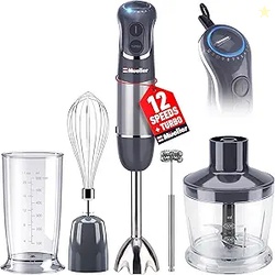 Mueller Multistick 5-in-1 Immersion Blender Handheld12 Speed Hand Mixe