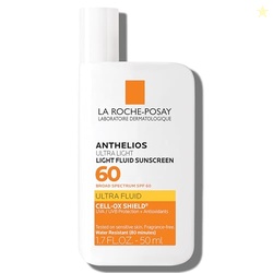 La Roche-Posay Anthelios Light Fluid Facial Sunscreen SPF 60, Lightwei