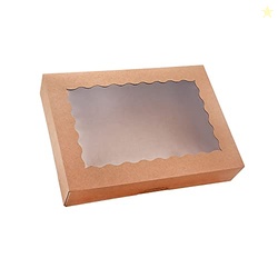 Tcoivs 20-Pack Bakery Boxes with Window, 12" x 8" x 2.5" Cookie Boxes,