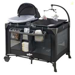 Pamo Babe 4-in-1 Baby Playard with Bassinet & Changing Table for Newbo