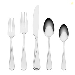 Oneida Silverware Set For 12, Soar 65-Piece Flatware Set with Serving 
