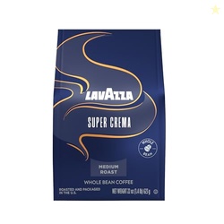 Lavazza Super Crema Whole Bean Coffee, Medium Espresso Roast, Arabica 