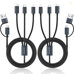 SEIPOG Multi Charging Cable 5 in 1, 2PCS 4FT USB C/A Multi Charger Cab