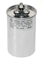 PowerWell 45+5 MFD 45/5 uf 370 or 440 Volt Dual Run Round Capacitor PW