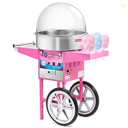 Olde Midway Cotton Candy Machine Cart with Bubble Shield, SPIN-2000 El