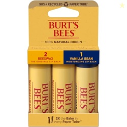 Burt's Bees Moisturizing Lip Balm, 2 Original Beeswax and 1 Vanilla Be