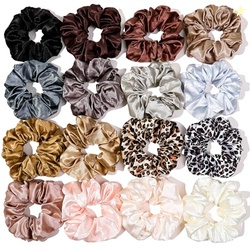 16 Scrunchies for Women - Satin Hair Ties and Bands, Big Ponytail Hold