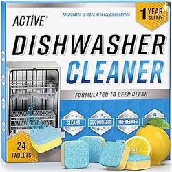 Dishwasher Cleaner And Deodorizer Tablets - 24 Pack Deep Cleaning Desc