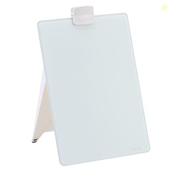 Quartet Dry Erase White Board 9"W x 11"H Desktop Glass Pad with Remova