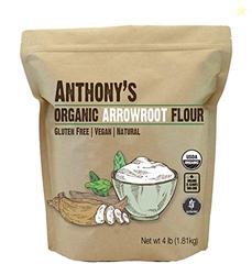 Anthony's Organic Arrowroot Flour, 4 lb, Batch Tested Gluten Free, Non
