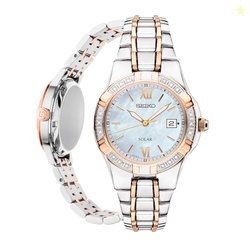 SEIKO SUT068 Watch for Women - Diamond Collection - with 18 Diamond Ac