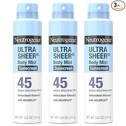 Neutrogena Ultra Sheer Sunscreen Spray SPF 45 Body Mist Lightweight No