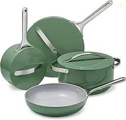Caraway Non-stick Ceramic Cookware Set (12 Piece) Pots Pans, Lids and 
