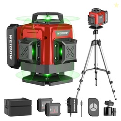 WEIDDW Laser Level with Tripod, Self Leveling Laser Level 4x360, Green