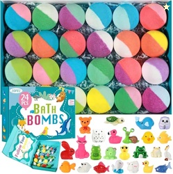Bath Bombs for Kids with Surprise Inside, 24 Pack Kids Bath Bombs with