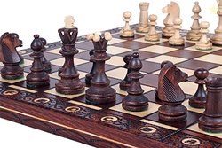 Chess and Games Shop Muba Beautiful Handcrafted Wooden Chess Set with 