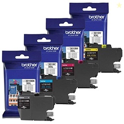 Genuine Brother LC3019 (LC-3019) (BK/C/M/Y) High Yield Color Ink 4-Pac