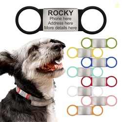 Slide On Pet Tag ID - Silent Custom Dog Tags - Name Tags Personalized 