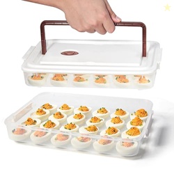 PIUGERU Deviled Egg Containers with Lid, (Set of 2), Plastic Deviled E