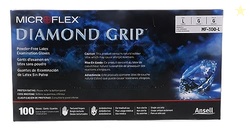 Ansell MICROFLEX Diamond Grip MF-300 Exam Standard Gloves - Size L, Na