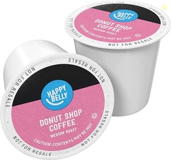 Amazon Brand - Happy Belly Medium Roast Coffee Pods Donut Style, Compa