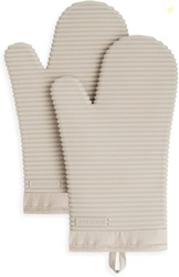 KITCHENAID Ribbed Soft Silicone Oven Mitt 2-Pack Set 7.5x13