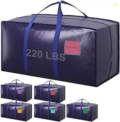 6 Pack Moving Bags Heavy Duty 210GSM with Full-Open Side Zipper 93L 22