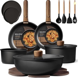 CAROTE 19pcs Pots and Pans Non Stick Cookware Sets Detachable Handle, 