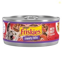 Purina Friskies Wet Cat Food, Meaty Bits With Beef in Gravy - (Pack of