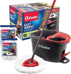 O-Cedar EasyWring Microfiber Spin Mop & Bucket Floor Cleaning System +