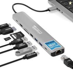 Plugable USB C Hub Multiport Adapter: 9-in-1 with 140W PD Charging, 4K