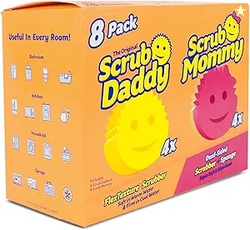 Scrub Daddy Original (4) + Scrub Mommy Kitchen Sponges (4) - Scratch-F