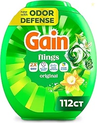 Gain Flings Liquid Washing Detergent Pods Now with Odor Defense + Colo