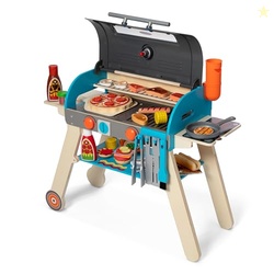 Melissa & Doug Deluxe Wooden Barbecue Grill, Smoker & Pizza Oven, Toy 