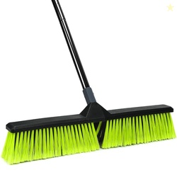 24-Inch Push Broom Outdoor with Stiff Bristle, Heavy Duty Broom Brush 