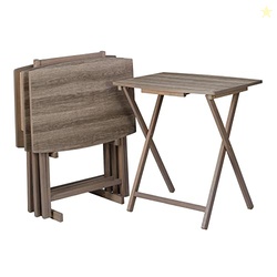 Sthnetty Foldable 5pcs XL Oversized TV Tray Tables Set (4 Trays,1 Stan