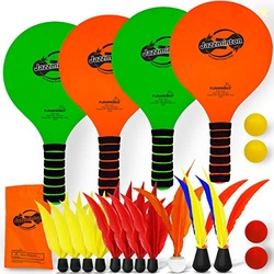 Jazzminton Paddle Game Select Double Badminton Set 4 Rackets - Beach G